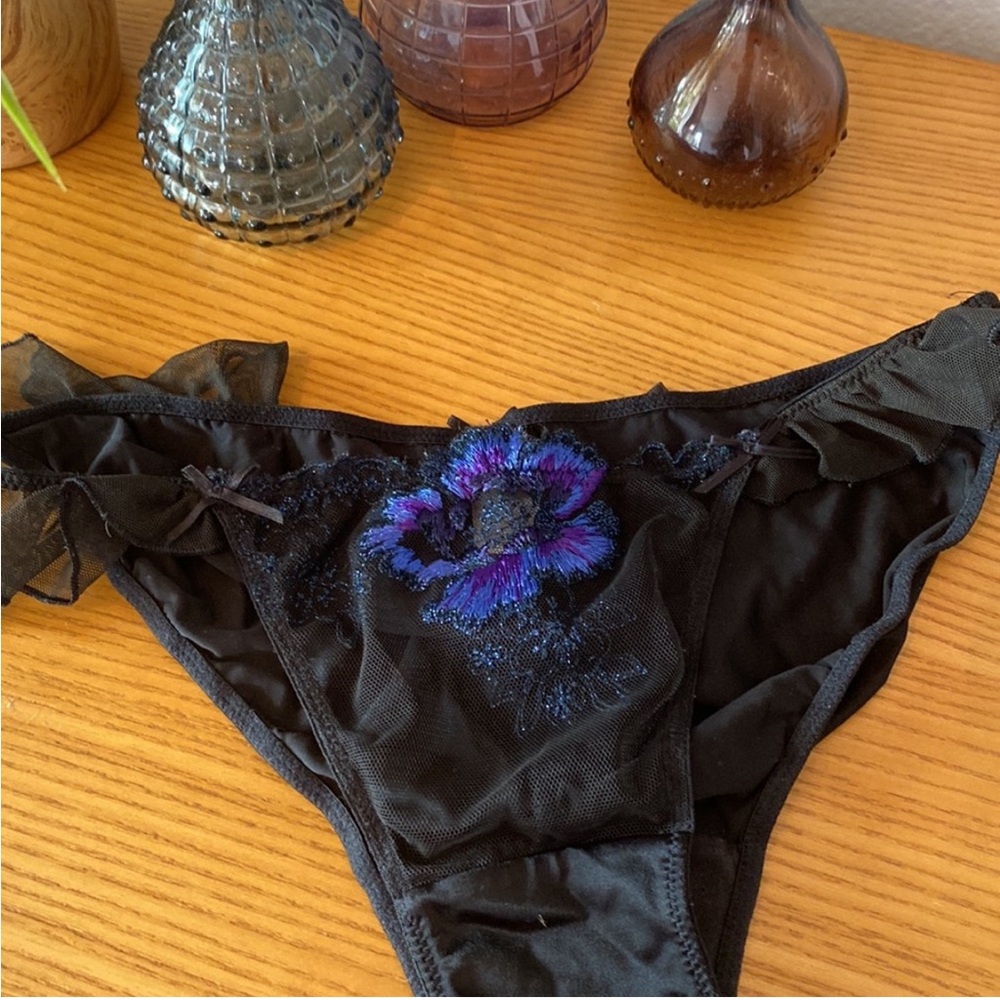 NWOT PINK Victoria’s Secret black ruched underwear